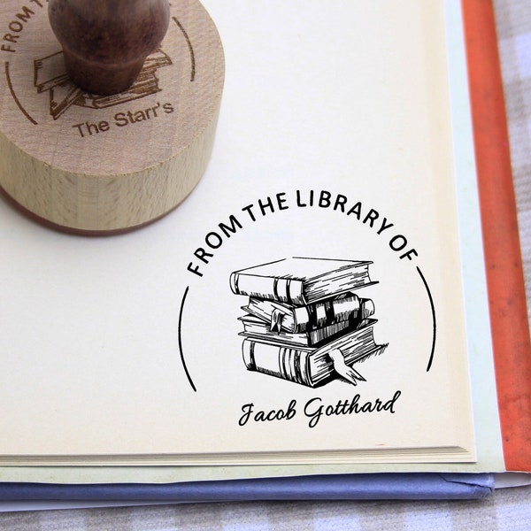 BOOK STAMP | Custom library Stamp | Book lover Stamp | From the Library of Stamp | Book Lover | Personalized Stamp | Book for book lover