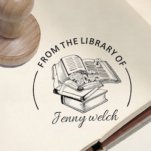 GEPERSONALISEERDE BOEKSTEMPEL | Bibliotheekstempel aanpassen | Aangepaste bibliotheekstempel | Uit de postzegelbibliotheek | Boekenliefhebber | Gepersonaliseerde stempel