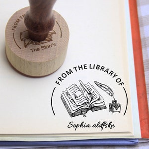 TIMBRE DE LIVRE | Tampon de bibliothèque personnalisé | Timbre pour amoureux des livres | De la bibliothèque de timbres | Amoureux des livres | Tampon personnalisé | Livre pour amoureux des livres