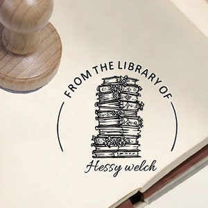 Customize Library STAMP book Stamp Book lover Stamp | From the Library of Stamp | Book Lover | Personalized Stamp | Gift for book lovers