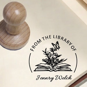 Customize Library STAMP book Stamp Book lover Stamp | From the Library of Stamp | Book Lover | Personalized Stamp | Gift for book lovers