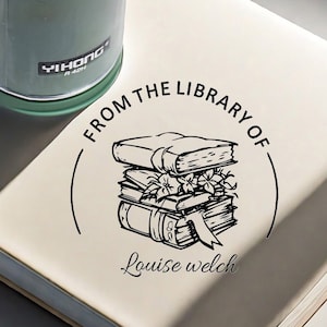 Customize Book Library Stamp Self Inking Library Stamp | Custom library stamp | From the Library of Stamps | Book Lover | Personalized Stamp