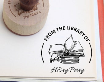 BOOK STAMP | Custom library Stamp | Book lover Stamp | From the Library of Stamp | Book Lover | Personalized Stamp | Book for book lover