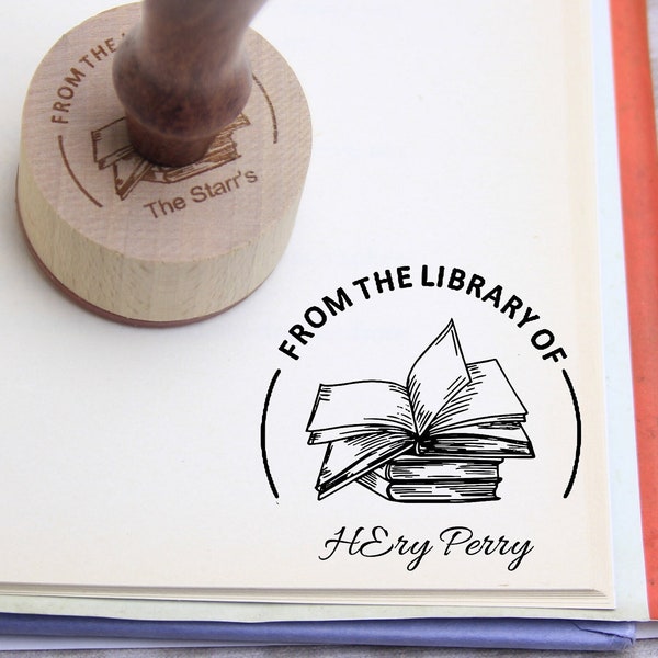 BOOK STAMP | Custom library Stamp | Book lover Stamp | From the Library of Stamp | Book Lover | Personalized Stamp | Book for book lover
