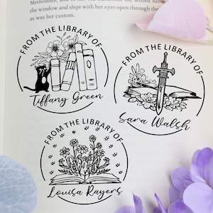 Tampon de bibliothèque personnalisé Tampon de bibliothèque à encrage automatique Tampon de bibliothèque personnalisé De la bibliothèque de tampons | Amoureux des livres | Tampon de bibliothèque à personnaliser