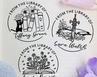 Personalized library stamp Self Inking Library Stamp Custom library stamp From the Library of Stamps | Book Lover | Library Stamp Customize