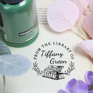 Personnalisez votre bibliothèque de livres STAMP | Tampon de bibliothèque personnalisé | Timbre pour amoureux des livres | Timbre personnalisé de la bibliothèque de timbres | Livre pour amoureux des livres