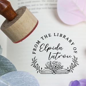 De la bibliothèque du livre Timbres de la bibliothèque Timbre pour les amoureux des livres Timbre de la bibliothèque de la bibliothèque pour les amoureux des livres Timbre personnalisé | Livre pour amoureux des livres