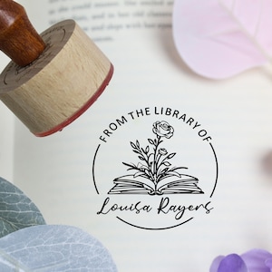 Tampon de bibliothèque personnalisé Tampon de bibliothèque auto-encreur Tampon de bibliothèque personnalisé De la bibliothèque de tampons | Amoureux des livres | Tampon personnalisé
