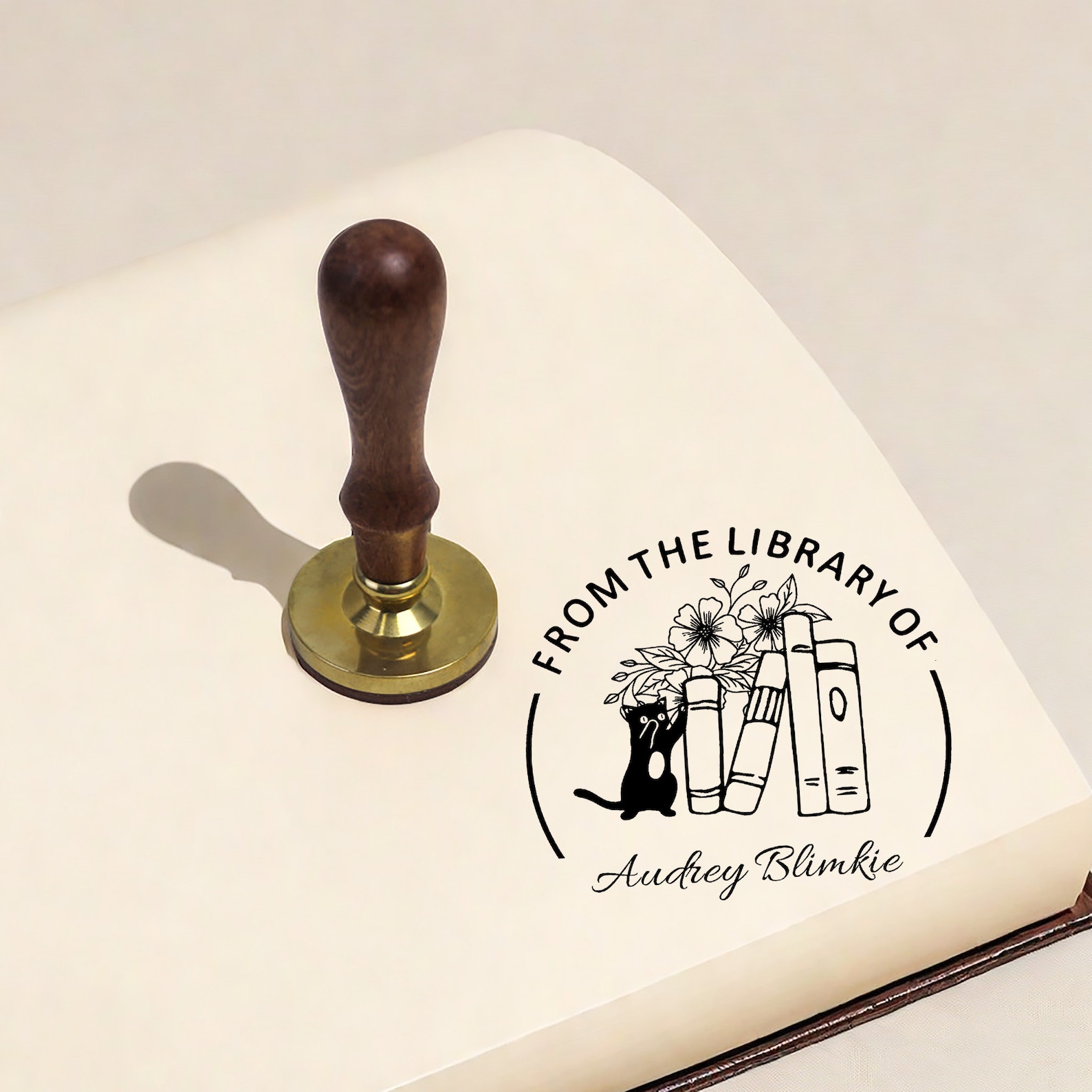 PERSONALIZED BOOK STAMP Gift for Book Lovers Custom Library Stamp