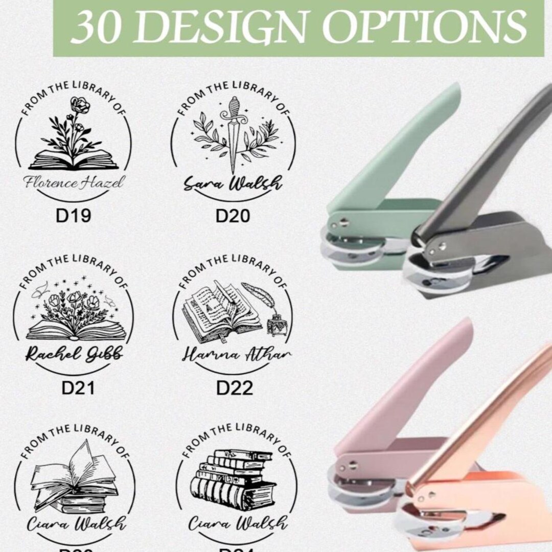 Custom Library Book Embossing/personalized Logo Embosser/from the ...