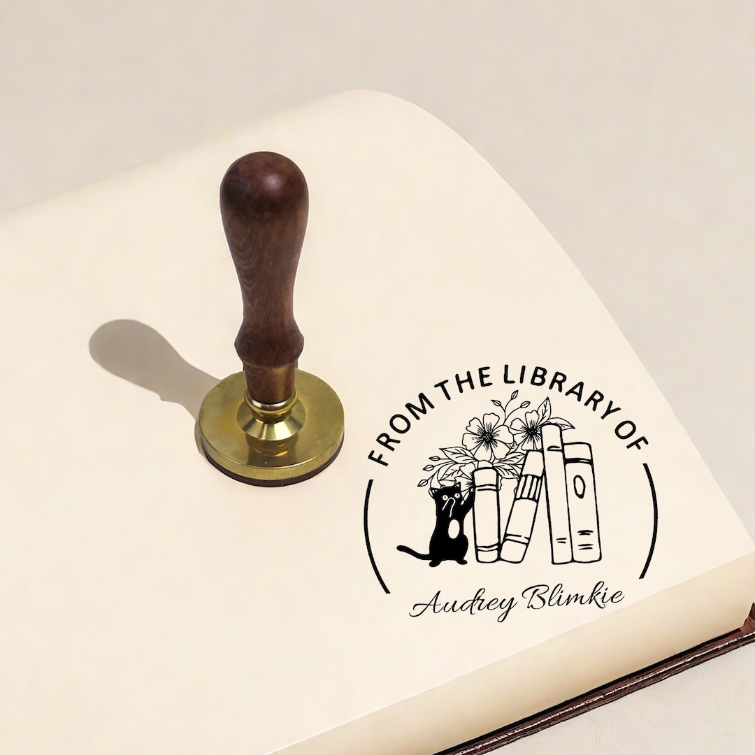 PERSONALIZED BOOK STAMP | Self Inking Library Stamp | Custom Library ...
