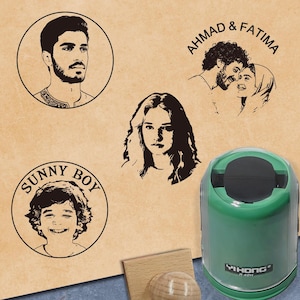 Timbro personalizzato con ritratto/Timbro con volto/Timbro personalizzato con ritratto da foto/I migliori regali personalizzati per lui e per lei/Timbro personalizzato/Regali per insegnanti