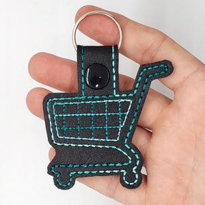 Grocery Store Quarter Keeper - Grocery Cart Quarter Holder Keychain - Black keychain