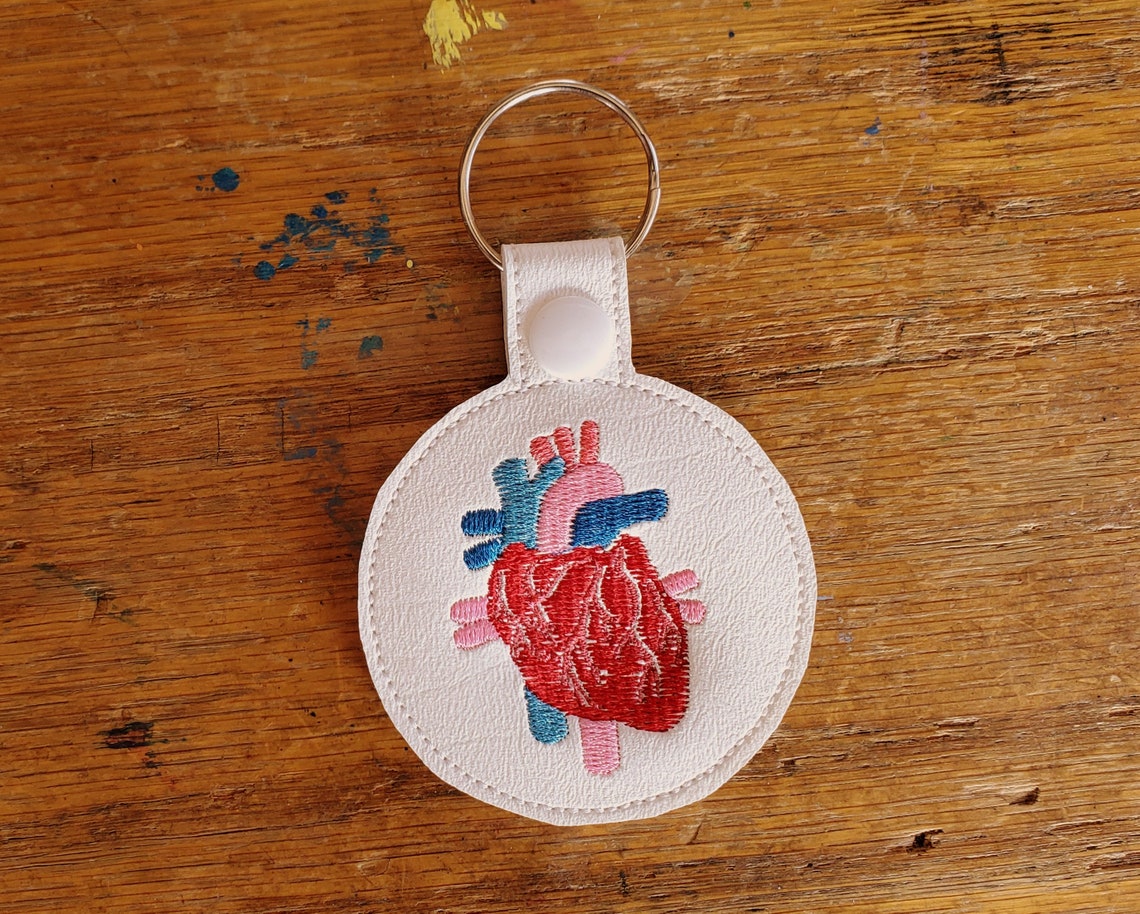 Anatomical Heart Keychain With or Without Custom Text Two Etsy