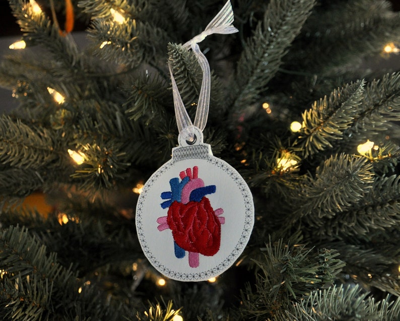 Kidney Lungs or Heart Embroidered Christmas Ornament | Etsy