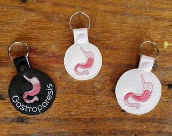 Anatomical Stomach Keychain - with or without custom text - two sizes GI Disease Awareness, Gastroparesis, Stomach Cancer, Gastroenterology