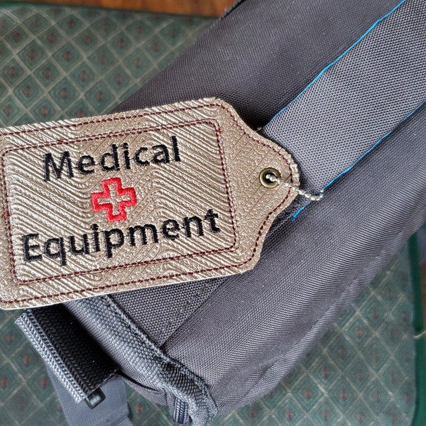 Medical Equipment luggage tag - copper with your choice of prints