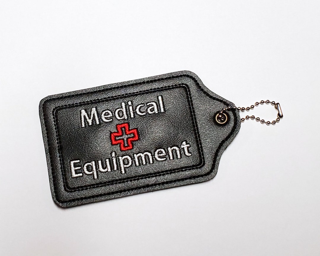 Medical Equipment Luggage Tag Black With Your Choice of Prints Etsy
