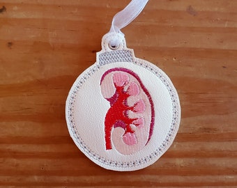 Kidney Embroidered Christmas Ornament - perfect for organ donors, transplant recipients, doctors, chronic illness