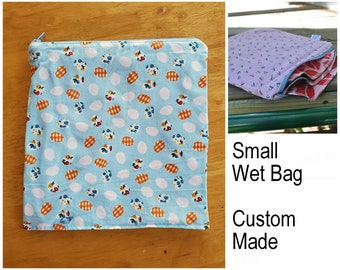 Small Waterproof Zip Pouch / Wet Bag - Many uses. Medical, kids, moms, adults. Custom made.