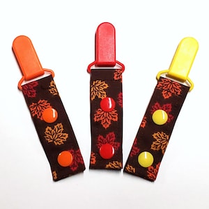 Autumn, Fall Leaves Tubie Clip, Cord Clip - manage medical cords and tubes. Ready to Ship.