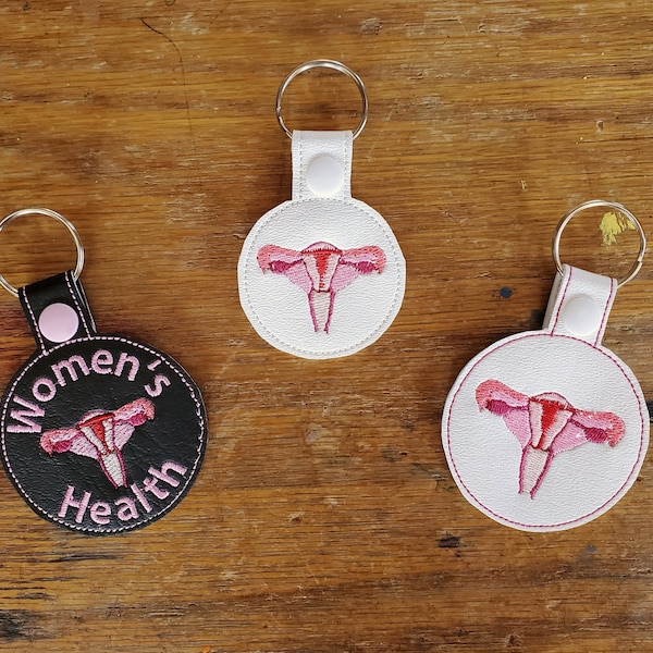 Anatomical Uterus/Vagina Keychain - with or without custom text - two sizes. Women's Health, Cervical Cancer, Endometriosis, midwifery