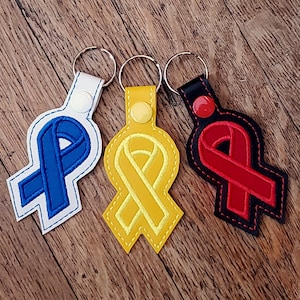 Awareness Ribbon Keychain - Any color ribbon. Custom made.