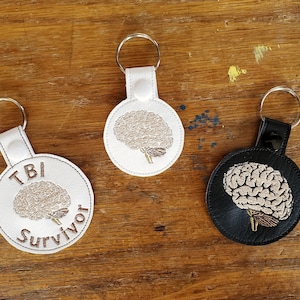 Anatomical Brain Keychain - with or without custom text - two sizes. TBI, Brain Cancer, Dementia Awareness, Neurology, Neurological Disease