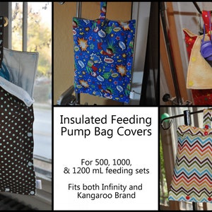 Insulated Feeding Pump Bag Covers / IV bag covers keep your feed or infusion cool. Fits Kangaroo or Infinity, most IV bags. Ready to ship. image 1