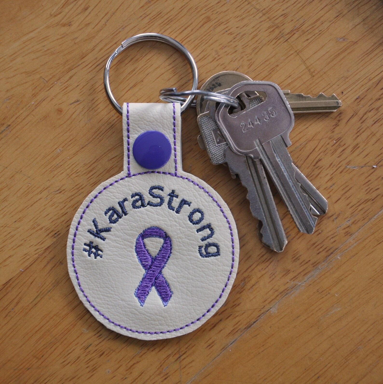 Awareness Ribbon Keychain With or Without Words Any Color Etsy