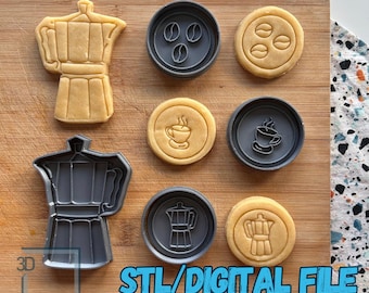 Digital STL file Download for Coffee cookie cutter set