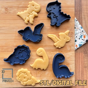 Fichier STL numérique pour ensemble d'emporte-pièces dinosaure mignon