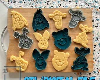Digital STL file Download for Winnie the Pooh cookie cutter set