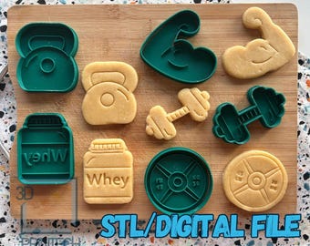 Digital STL file Download for Gym cookie cutter set