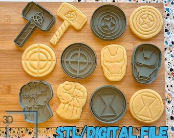 Digital STL file Download for Avengers Cookie Cutter Set
