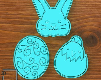 Digital STL file Download for Easter Cookie cutter set