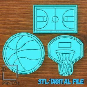 Digital STL file Download for Basketball Cookie Cutter Set