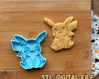 Digital STL file Download for Pikachu cookie cutter