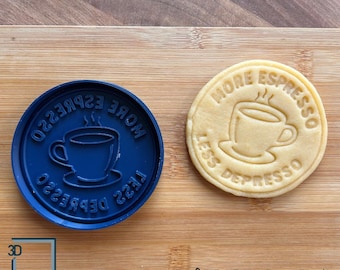 Descarga el archivo STL digital para el cortador de galletas "More Espresso, less depresso".