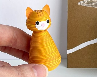 Little orange tiger cat miniature, ginger cat gift, made to order cat memorial