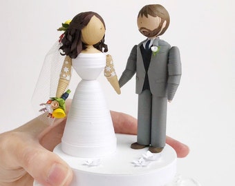 READY TO SHIP Wedding Cake Topper bride and groom figurine keepsake, bridal shower or engagement gift