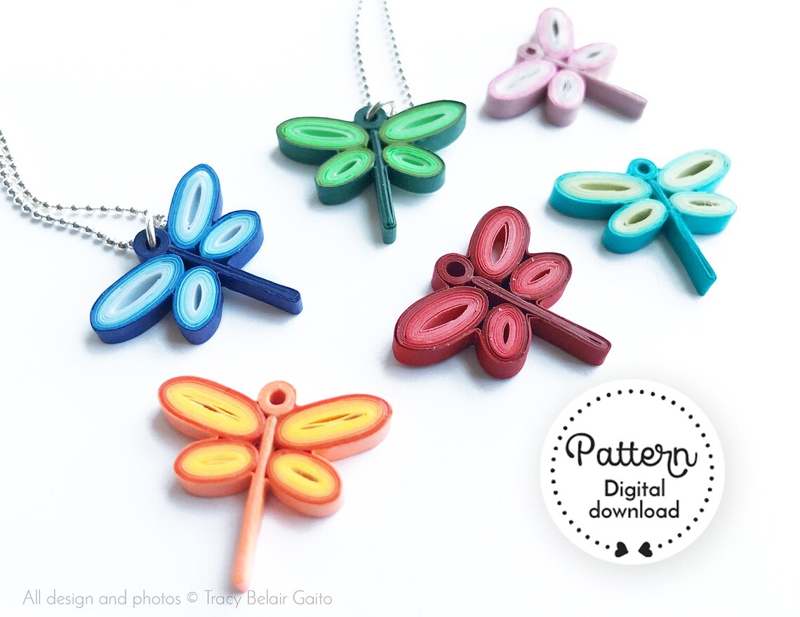 Dragonfly Quilling Pattern Digital Download Dragonfly Pendant Etsy