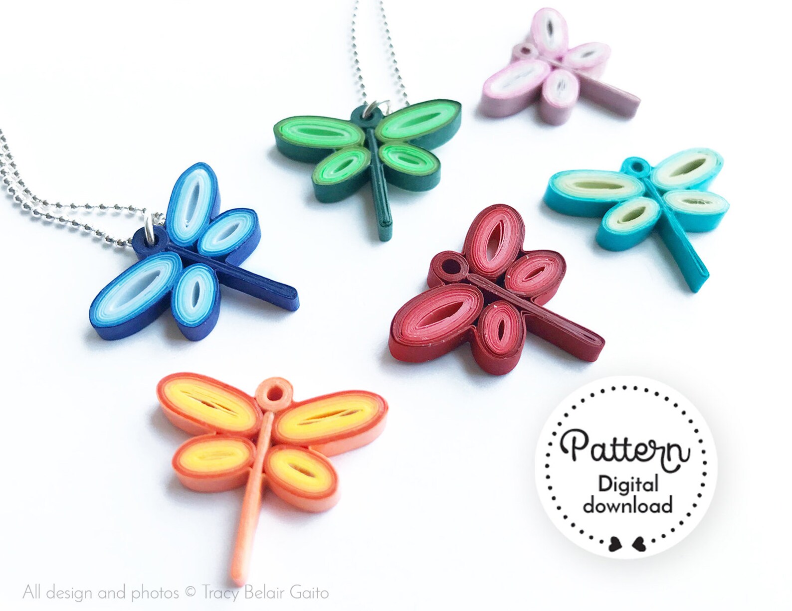 Dragonfly Quilling Pattern Digital Download Dragonfly Pendant Etsy