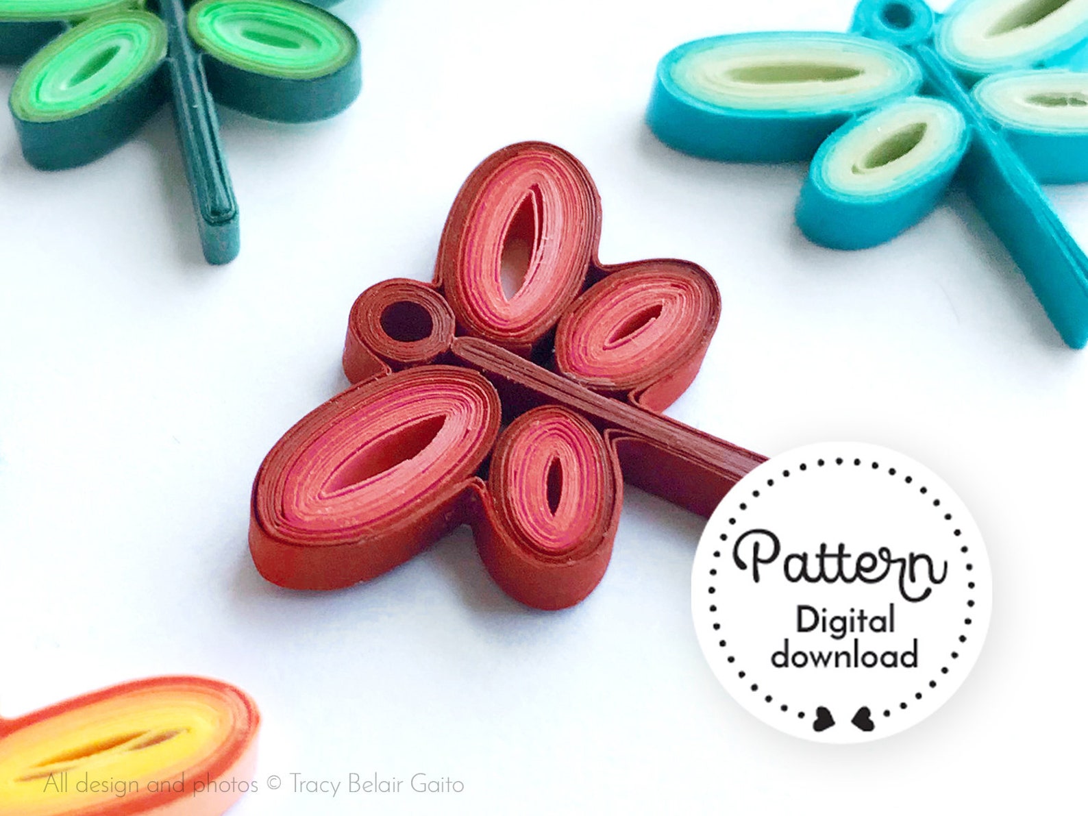Dragonfly Quilling Pattern Digital Download Dragonfly Pendant Etsy