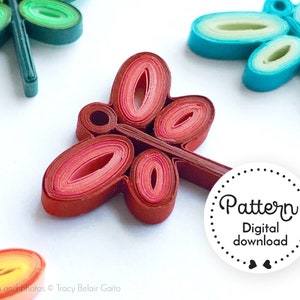 Dragonfly Quilling Pattern digital download, dragonfly pendant Instant Download PDF Quilling Pattern, DIY quilled dragonfly