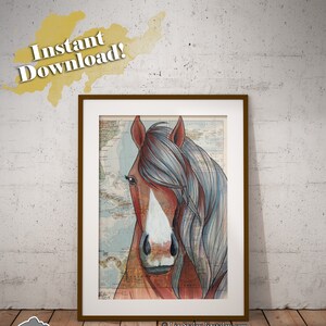 Printable Wall Art, Horse Art, Horse Print, Paso Fino Horse, Beautiful Horse Art, Digital Download Wall Art