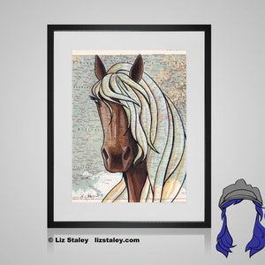 Equestrian Wall Art, Rocky Mountain Horse, Matted Horse Art Print image 1