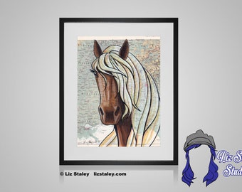 Equestrian Wall Art, Rocky Mountain Horse, Matted Horse Art Print