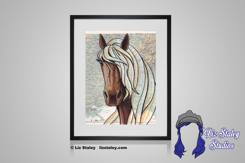 Equestrian Wall Art, Rocky Mountain Horse, Matted Horse Art Print image 1